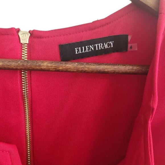 Ellen Tracy Red Sleeveless Dress Size 4 - Picture 3 of 6